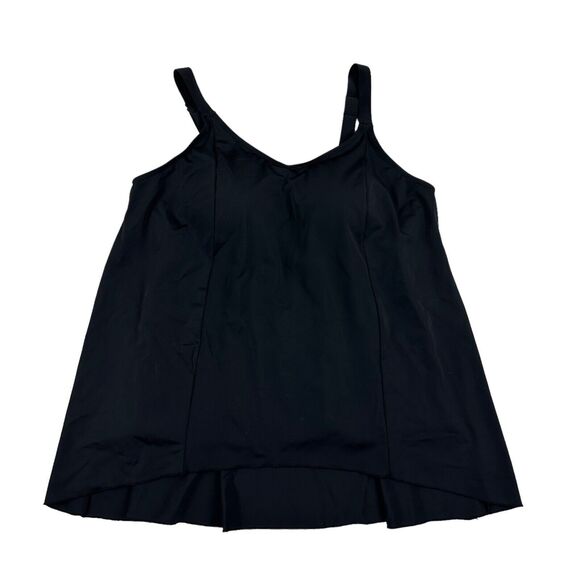 D&CO. BEACH Womens Black Padded Tankini Top Tank Swimwear Adjustable Straps 14 - Picture 1 of 8